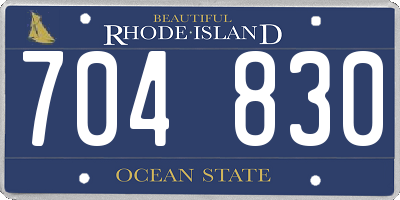 RI license plate 704830