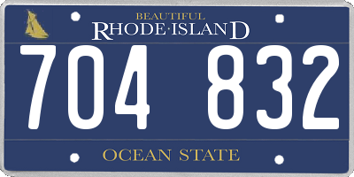 RI license plate 704832