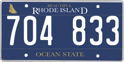 RI license plate 704833