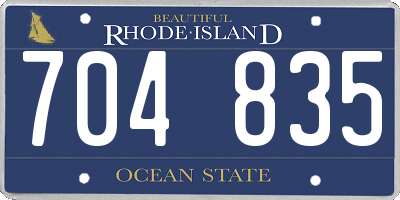 RI license plate 704835