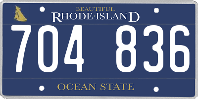 RI license plate 704836