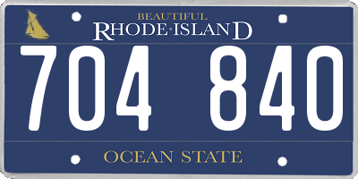 RI license plate 704840