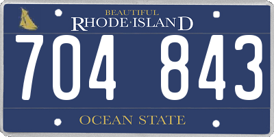 RI license plate 704843