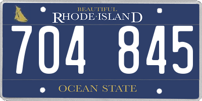 RI license plate 704845
