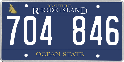 RI license plate 704846