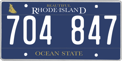 RI license plate 704847
