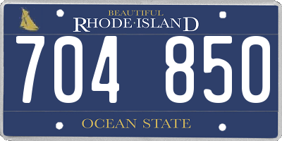 RI license plate 704850