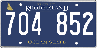 RI license plate 704852