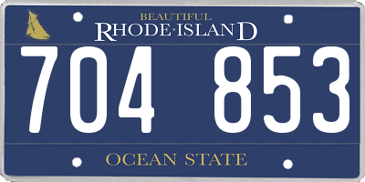 RI license plate 704853