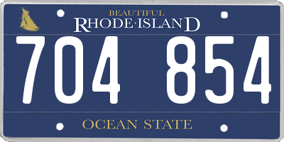 RI license plate 704854