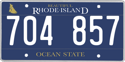 RI license plate 704857