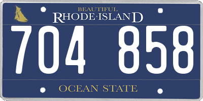 RI license plate 704858