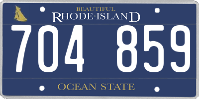 RI license plate 704859