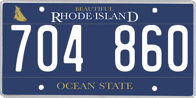 RI license plate 704860