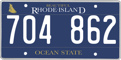 RI license plate 704862