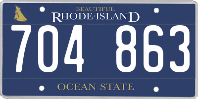 RI license plate 704863