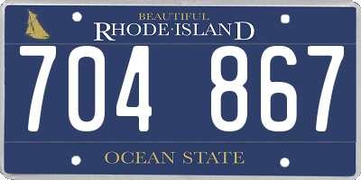 RI license plate 704867