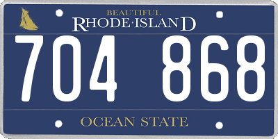 RI license plate 704868