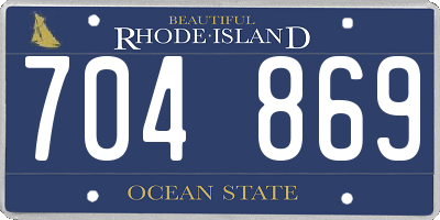 RI license plate 704869