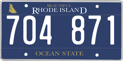 RI license plate 704871