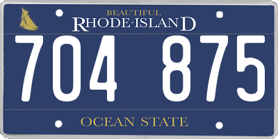 RI license plate 704875