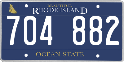 RI license plate 704882