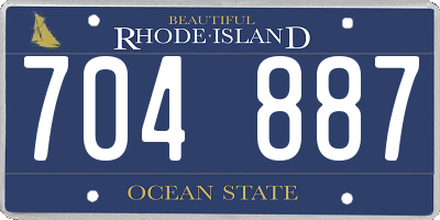 RI license plate 704887