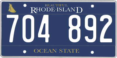 RI license plate 704892