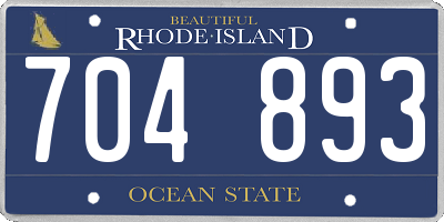 RI license plate 704893