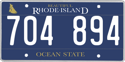 RI license plate 704894