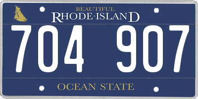 RI license plate 704907