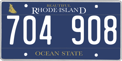 RI license plate 704908