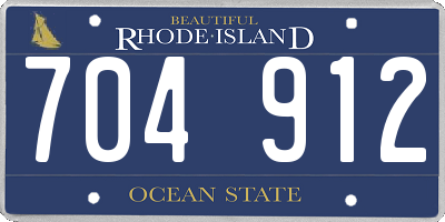 RI license plate 704912