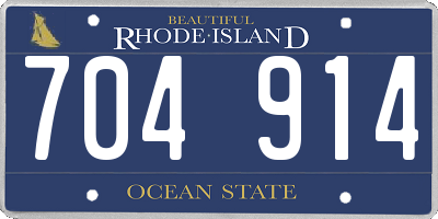 RI license plate 704914