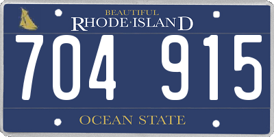 RI license plate 704915