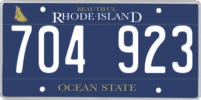 RI license plate 704923