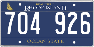 RI license plate 704926