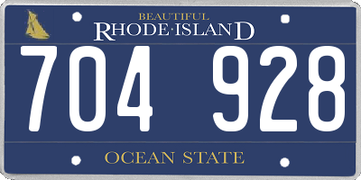 RI license plate 704928
