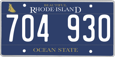 RI license plate 704930