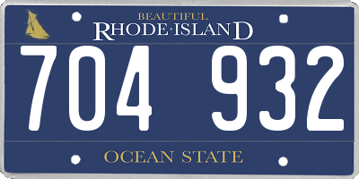 RI license plate 704932