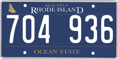 RI license plate 704936
