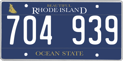 RI license plate 704939
