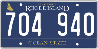 RI license plate 704940