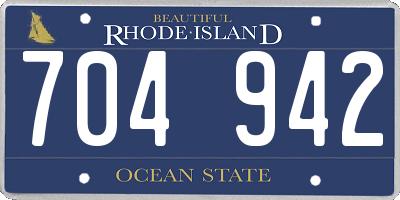 RI license plate 704942