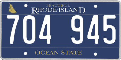 RI license plate 704945