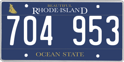 RI license plate 704953