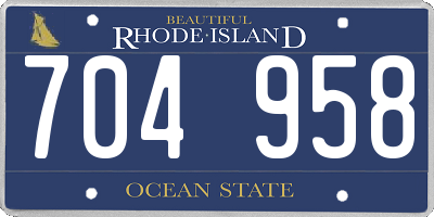 RI license plate 704958