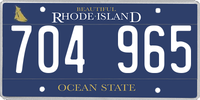 RI license plate 704965