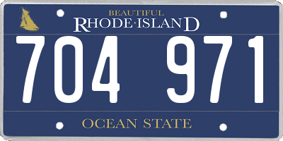 RI license plate 704971