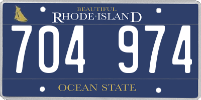 RI license plate 704974